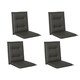 image 9 of Outsunny Set of 4 Garden Chair Cushions, Outdoor Seat Pads, Charcoal Grey 