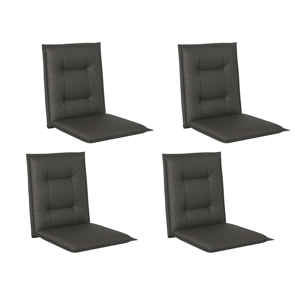 image 1 of Outsunny Set of 4 Garden Chair Cushions, Outdoor Seat Pads, Charcoal Grey