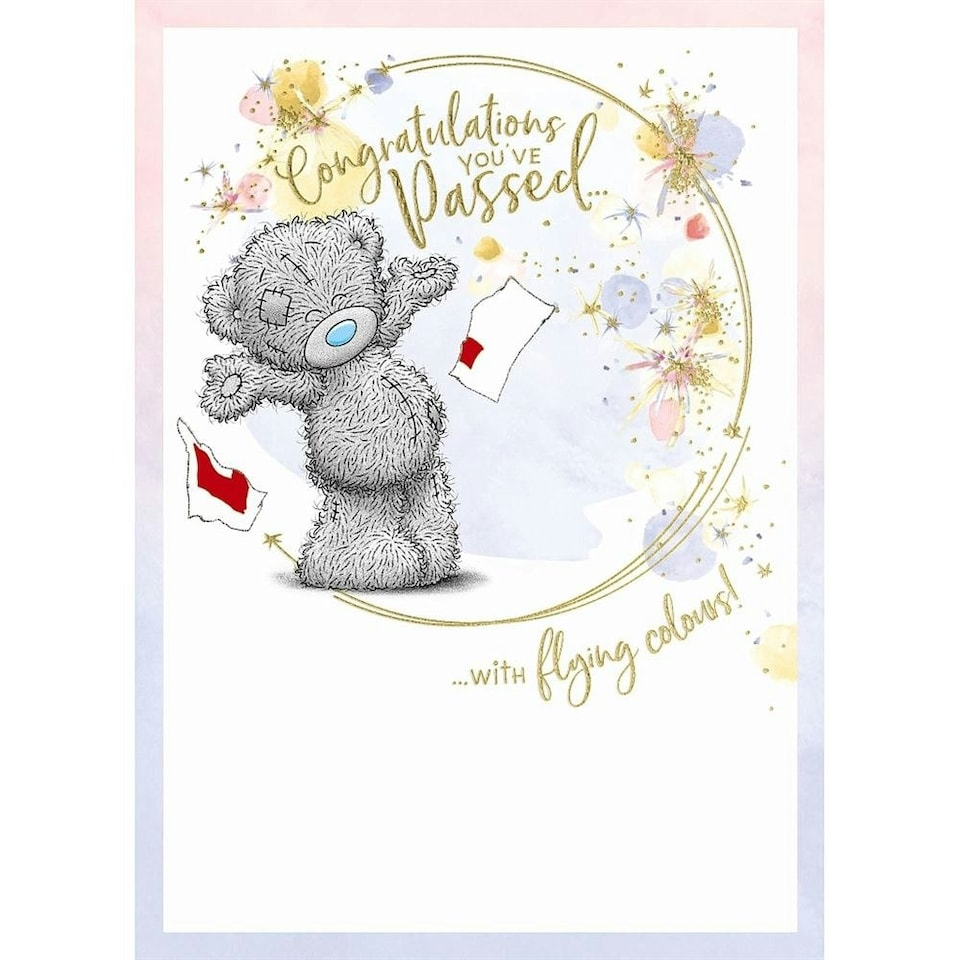 image 1 of Bear With L Plate Driving Test Congratulations Card