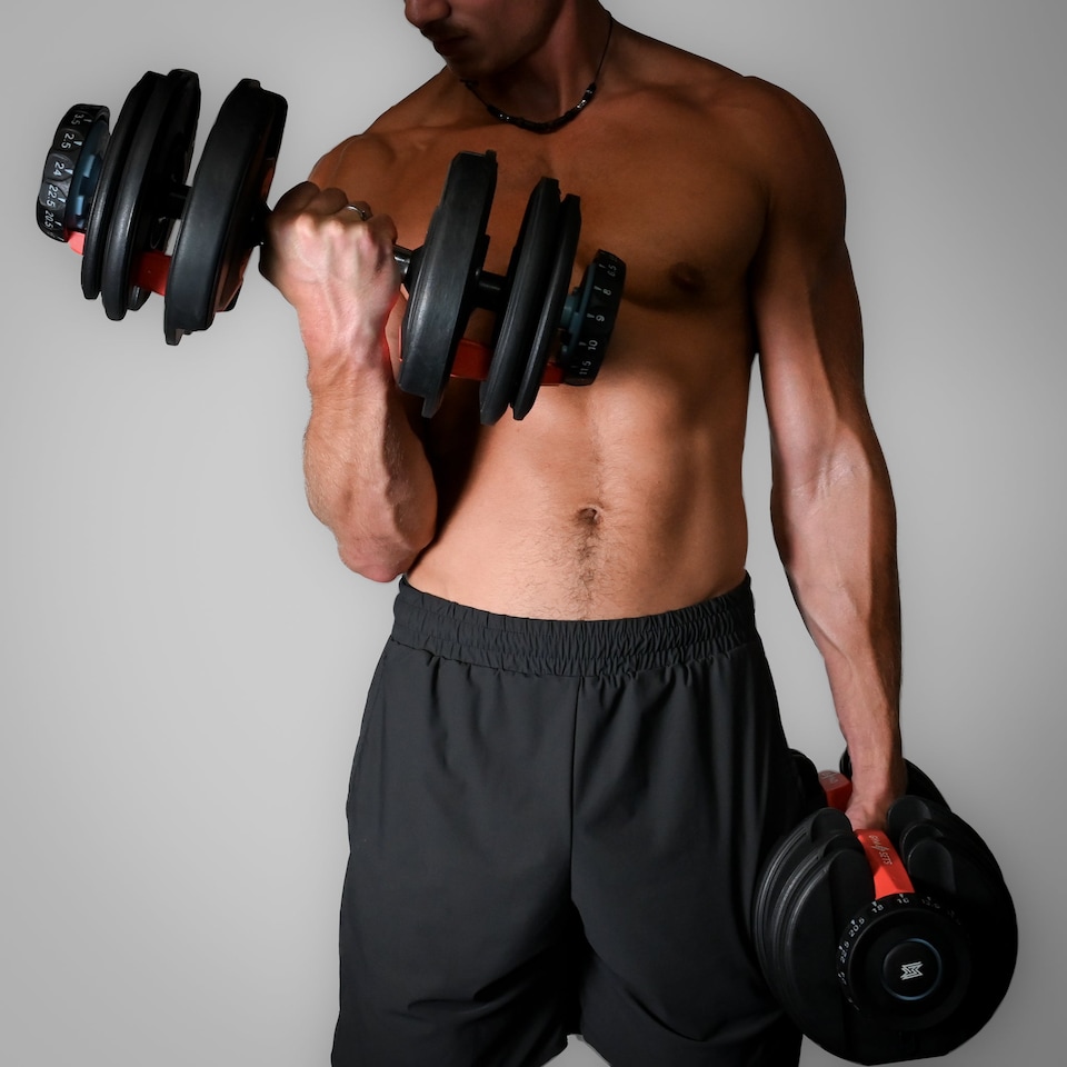 image 1 of GYM SETS 24kg Adjustable Dumbbell- (Pair + No Bench + Adjustable Rack)