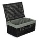image 4 of 51cm Empty Willow Wicker Picnic Basket with Lining Grey | Grey | One Size