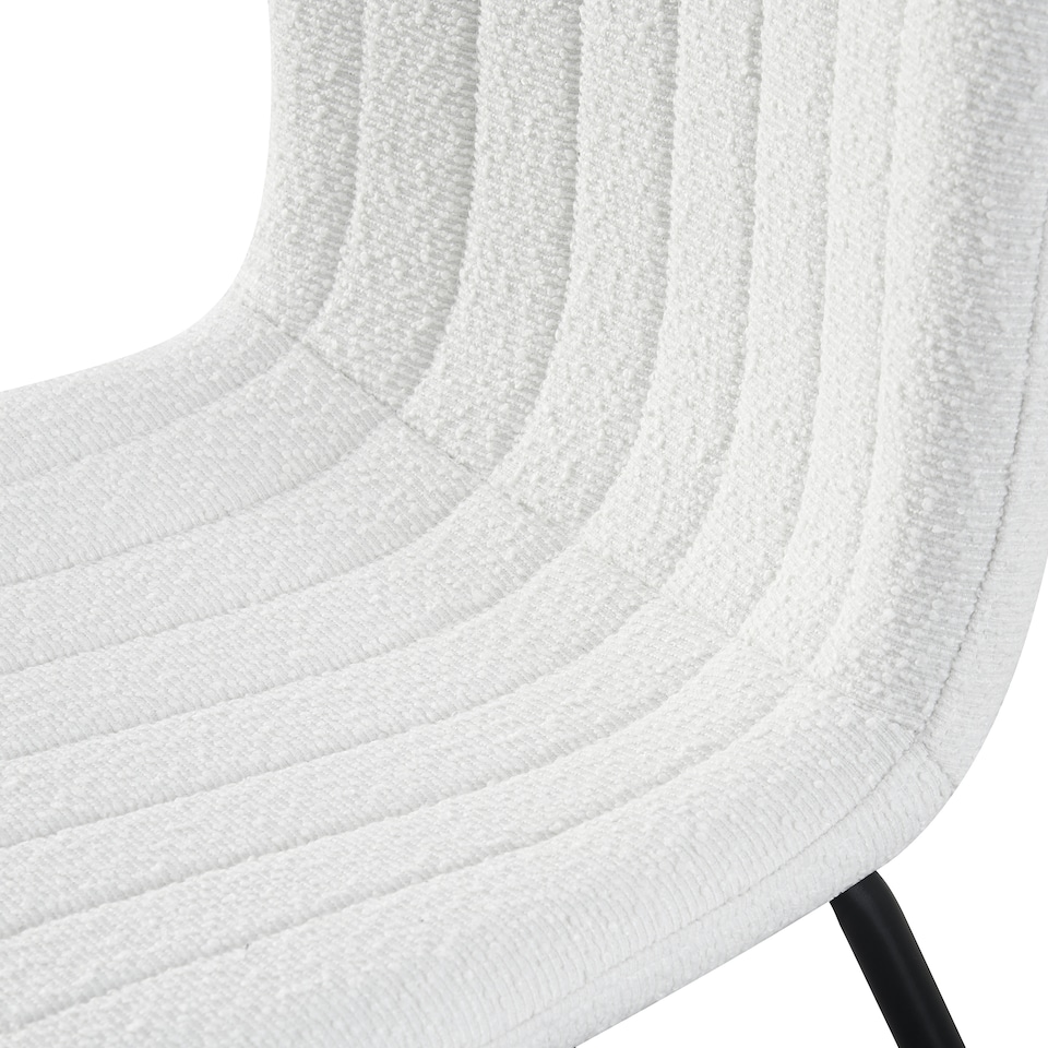 image 1 of Set of 2 Teddy Faux Fur Stitched Design Dining Chairs Beige White Bella by MCC