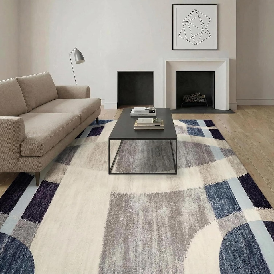 image 1 of Short Pile Rectangular Arch Pattern Rug 80x150cm