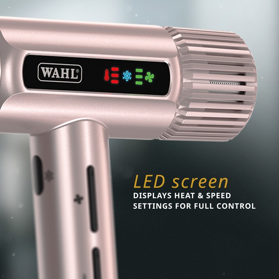 image 1 of Wahl Vanquish Rose Gold 1600W Corded Hair Dryer 3 Magnetic Attachments ZY170