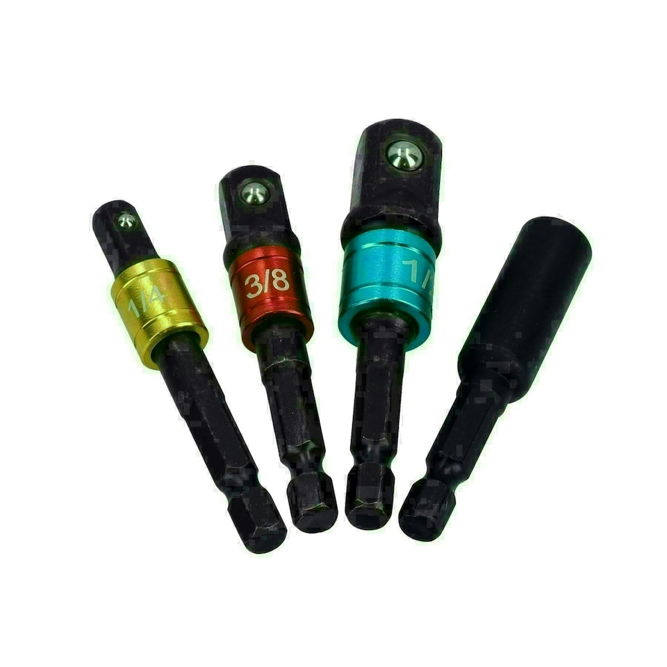 image 1 of Impact Allen Hex Socket Driver Adapters 1/4" 3/8" + 1/2" + Magnetic Bit Holder