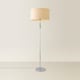 image 4 of ValueLights Marissa Natural Fabric Shade with Chrome Stacked Ball Floor Lamp | Cream