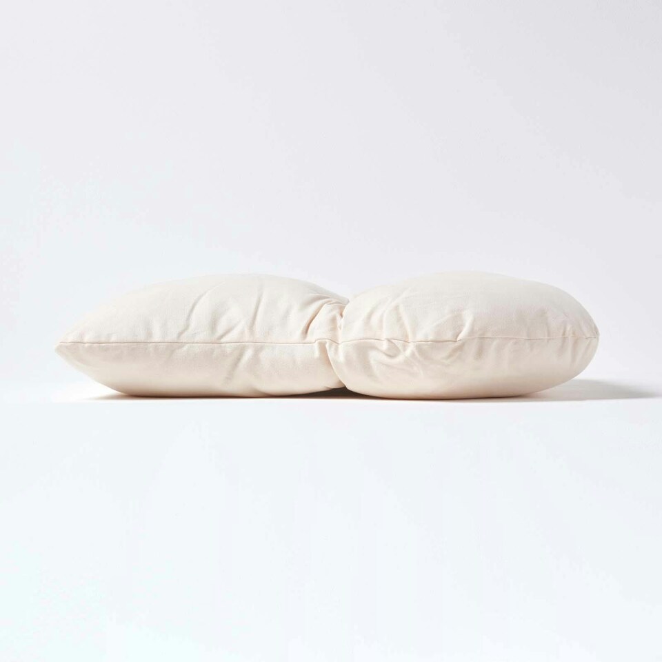 image 1 of Homescapes Cream Cotton Back Support Cushion | Cream | Cream | H 58 x W 68 x D 15 cm