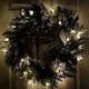 image 3 of 60cm Snow Tipped Christmas Wreath with 50 Warm White LEDs and 160 Bullet Tips