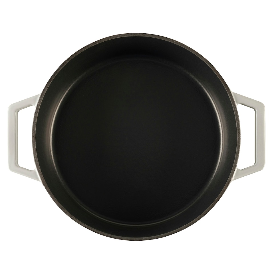 image 1 of Cooks Professional Cast Iron Casserole 28cm Shallow | 4.3L Capacity | Enamelled Inside & Out | Graduated Grey