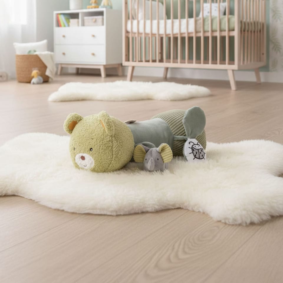 image 1 of MiniDream Tummy Time Roller - Jungle Green