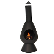 JSH Outdoor Fire Chiminea 110cm Log Burner Patio & Garden Heater Easy-Assemble Lightweight Wood Burner - Black or Rust | Bronze