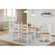image 1 of Mercers Furniture Corona White 6'0 Dining Table & 6 Chairs Set Solid Wood Mexican Pine Wooden Kitchen