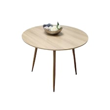 Dining Table Beige Wood Kitchen Place for 4 Seats, Dining Table Only (Beige H 75 x L 90 x W 90 cm) Brown