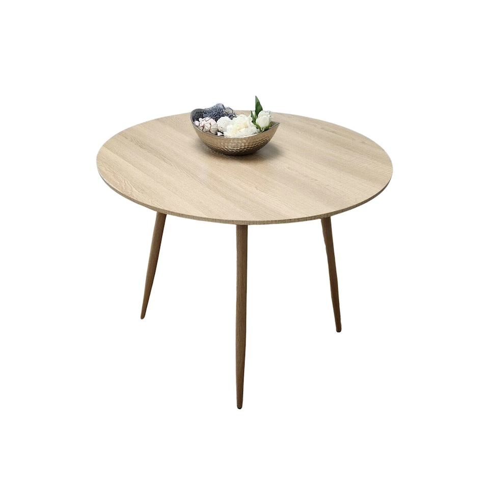 image 1 of Dining Table Beige Wood Kitchen Place for 4 Seats, Dining Table Only (Beige H 75 x L 90 x W 90 cm) Brown