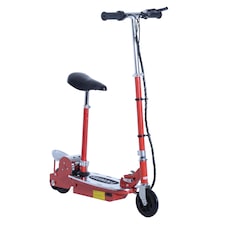 HOMCOM Foldable Powered Scooter with Adjustable Seat, Brake | Red