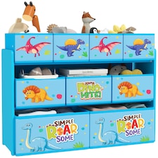 AIYAPLAY 3-Tier Toy Organiser Shelf with 9 Storage Boxes for Bedroom, Blue