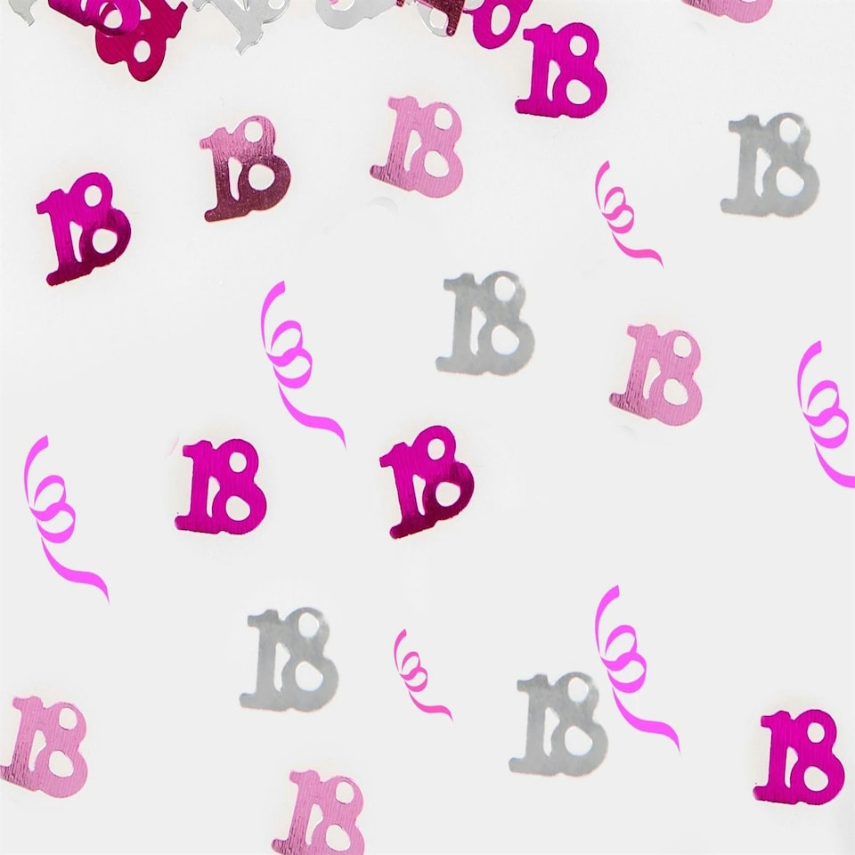 image 1 of 14g Pink Happy 18th Birthday Confetti