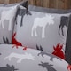 image 3 of Moose Cotton Bed Cover Duvet Cover Set Grey | King