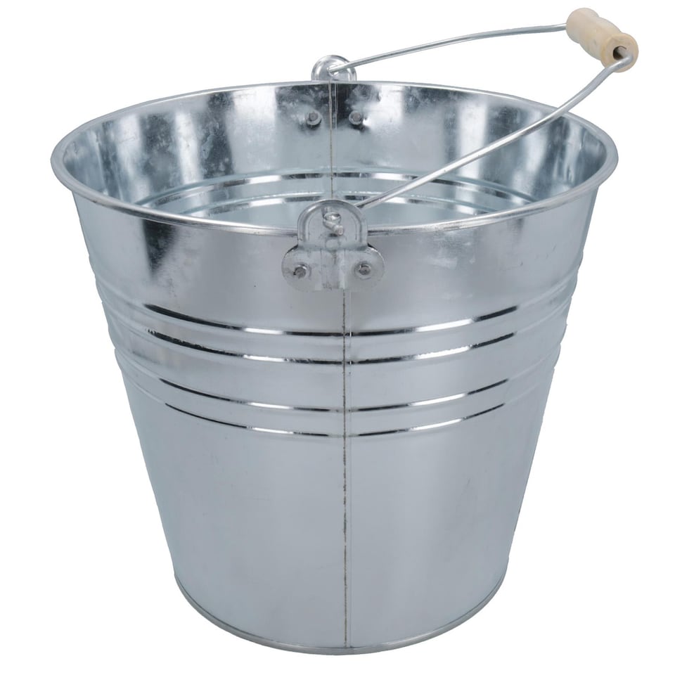 image 1 of 12L Galvanised Steel Metal Bucket Pail Water Coal Greenhouse Garden Plant 2PK