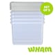 image 1 of Wham Clip 5x 21.5L Rectangular Plastic Storage Boxes with Clip Lock Lids. Ideal for Home, Office, Toys & More - Clear/Stone | Cream | Stone | 5