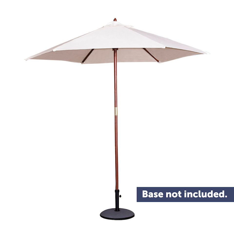 image 1 of Charles Bentley Garden Large 2.4M Wooden Garden Patio Shade Umbrella - Cream