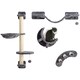 image 1 of PawHut 4-Piece Cat Wall Furniture w/ Hammock, Ladder, Platforms