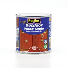 Rustins Quick Dry Outdoor Wood Stain Satin Teak 250ml | Brown | 1