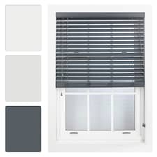 Faux Wood Venetian Blind with String (W)165cm x (L)150cm