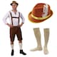 image 1 of Mens Brown Bavarian Oktoberfest Costume Set with Hat and Socks