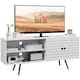 image 1 of HOMCOM TV Unit for 65" TVs with 2 Open Shelves, Door and 2 Cable Holes