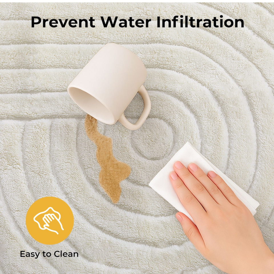 image 1 of Marlow 120x160cm Plush Velvet Area Rug Washable Non Slip Floor Mat Living Room | Cream | Cream