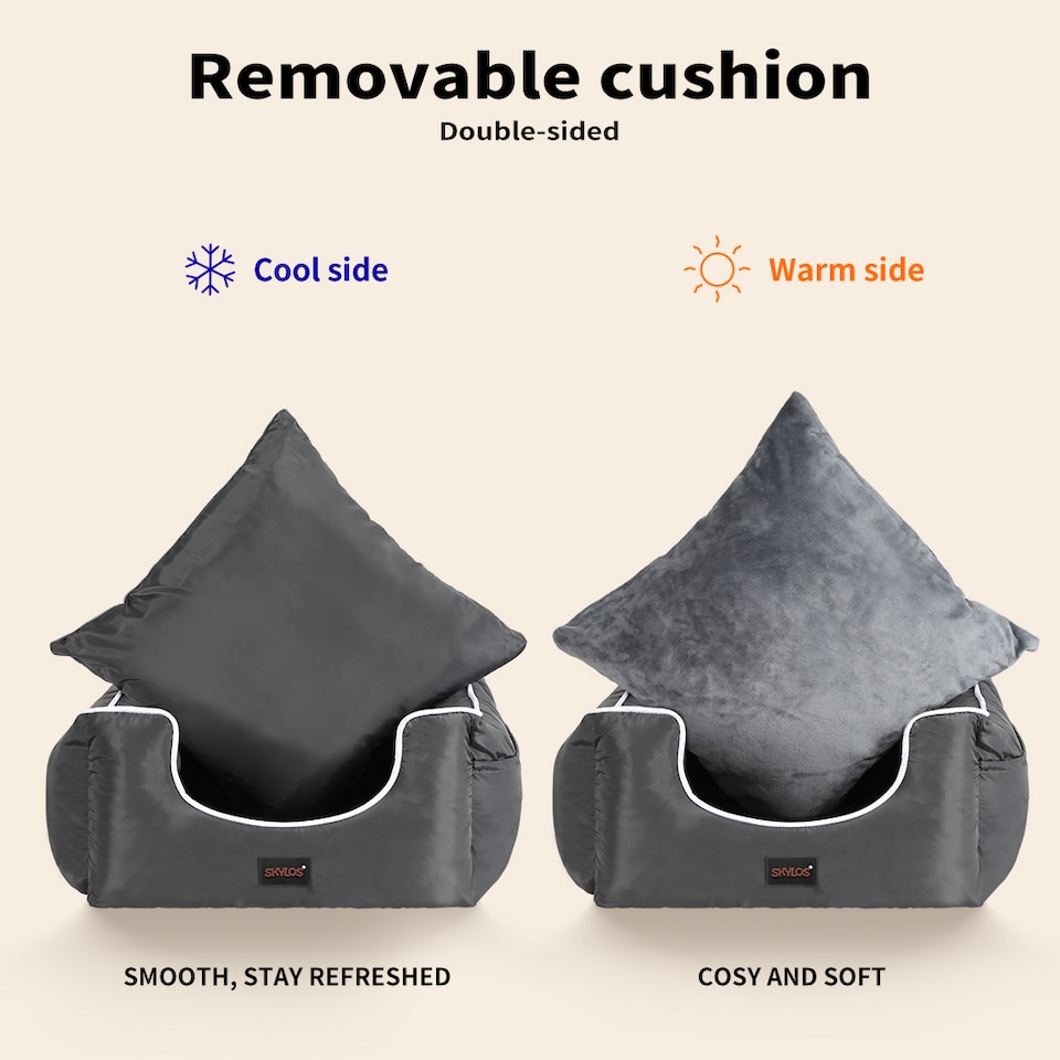 image 1 of Skylos Dog Car Booster Seat Pet Backrest Safe Protector Waterproof Travel Bed