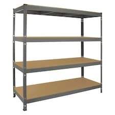 Monster Racking Q-Rax Heavy Duty Storage Shelving, 160cm W, 60cm D, Grey Grey