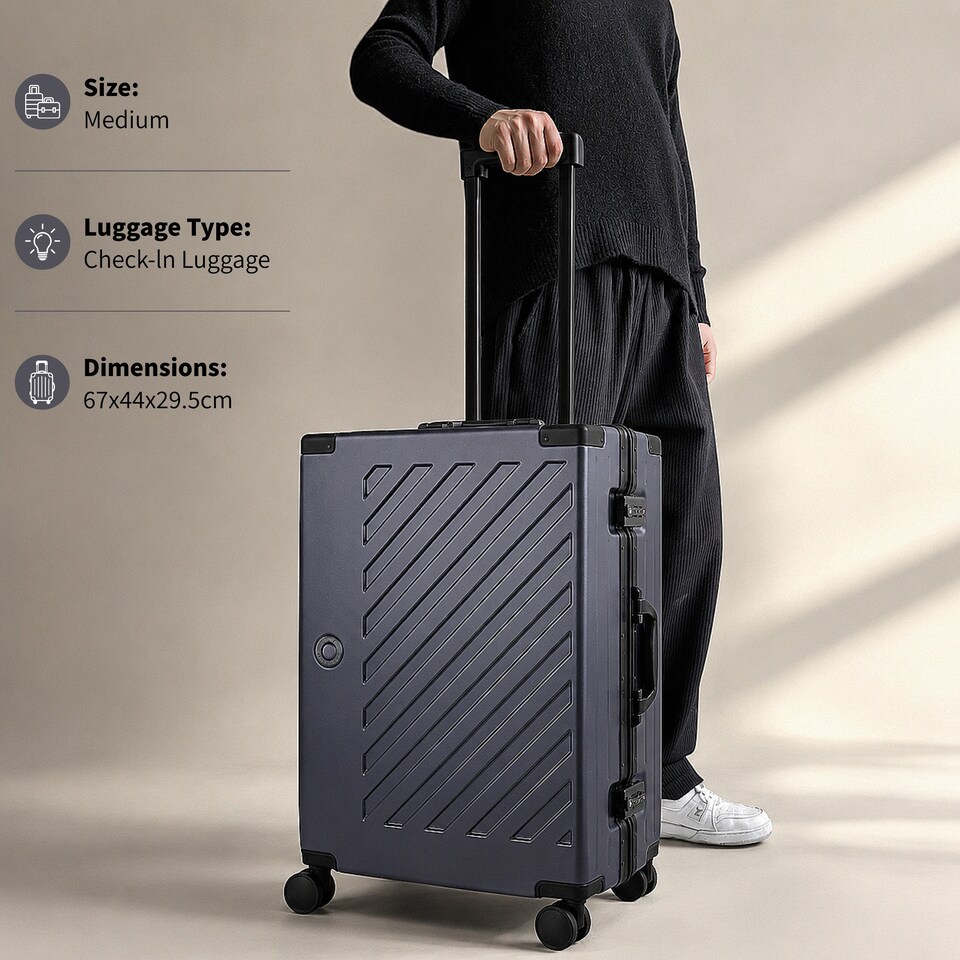 image 1 of Zipperless Suitcase Set, PC Hard Shell, Small & Medium, TSA Lock
