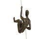 image 9 of Large x3 Bronze Colour Climbing Men With Nail Caps Wall Hanging Ornaments Art Installation Sculptures of Climber Figures on Realistic Metal Wires