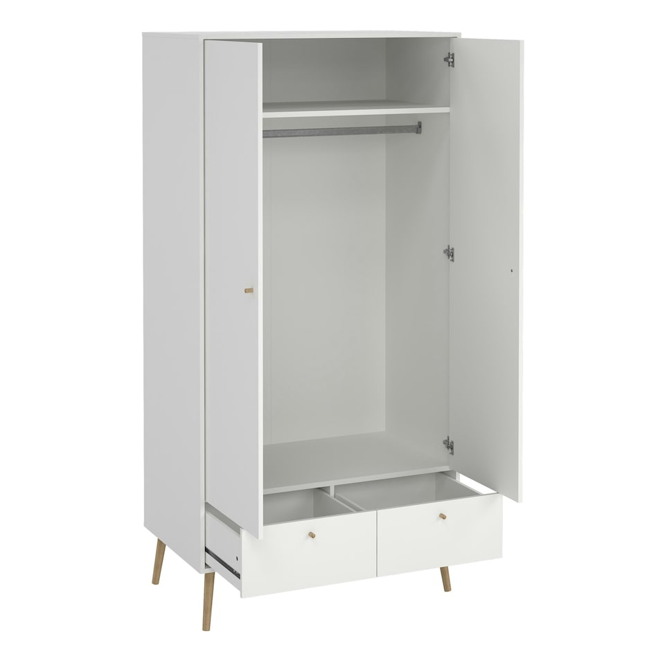 image 1 of Cumbria Wardrobe with 2 Doors + 2 Drawers White