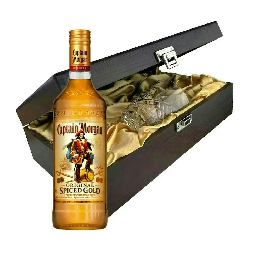 Captain Morgan Original Spiced Gold Rum In Luxury Box With Royal Scot Glass 70cl 35% abv