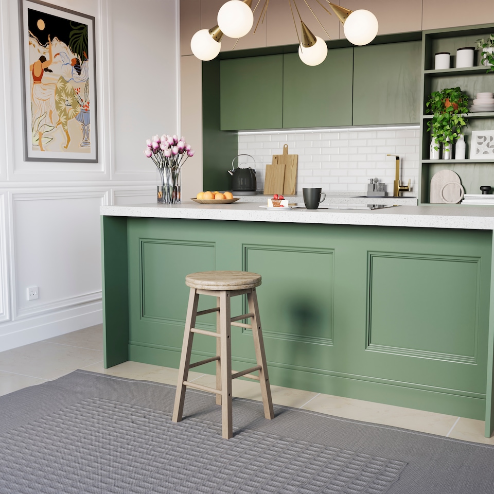 image 1 of Chef Vida Wooden Revolving Bar Stool, Pine