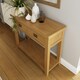 image 10 of Robus Solid Oak Console Table 2 Drawer Brown