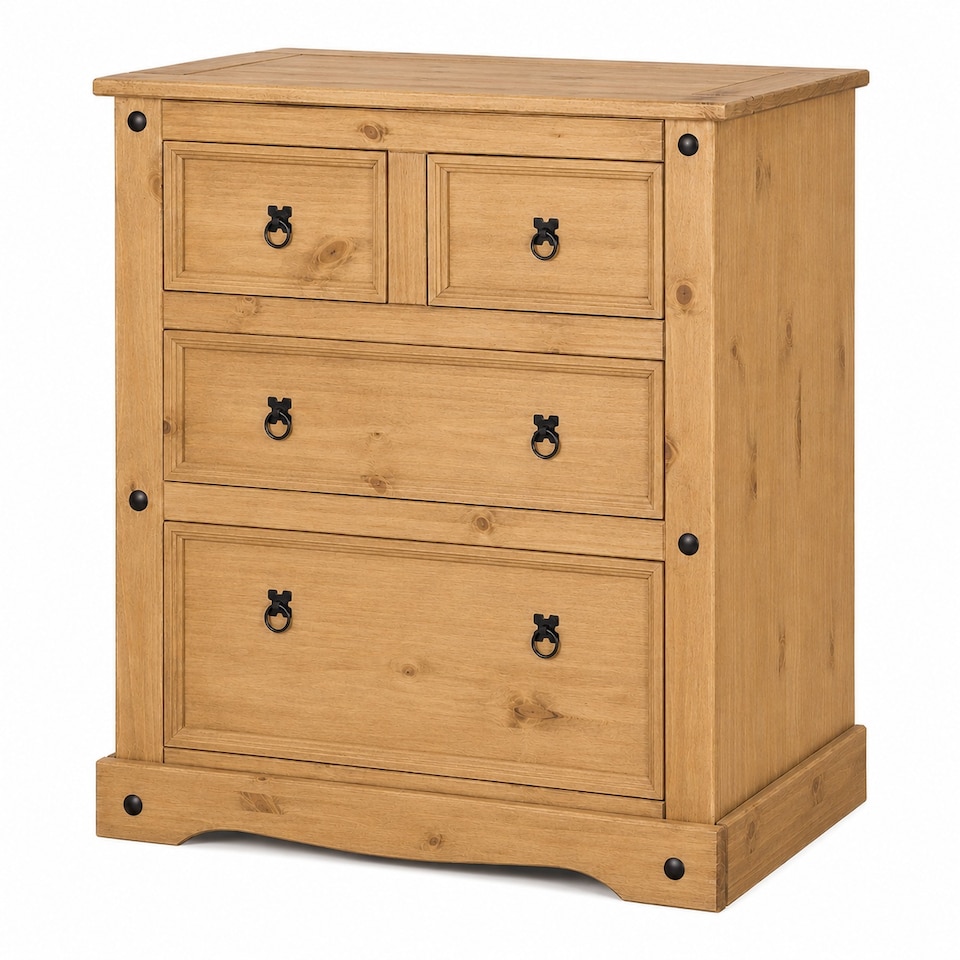 image 1 of Corona 4 Drawer Chest of Drawers 2 + 2 Solid Mexican Pine