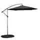 image 1 of 3m Cantilever Banana Black Parasol. Crank Handle & Parasol Base Weight