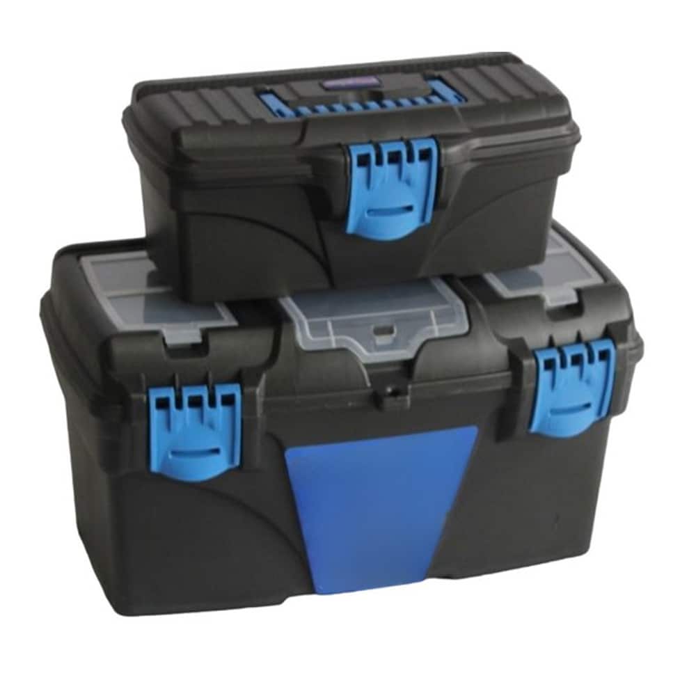 SupaTool Tool Box (Pack of 2) Black Black/Blue One Size 1