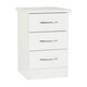 image 1 of Nevada 3 Drawer Bedside Cabinet White