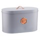 image 1 of Cooks Professional Bread Bin - Metal Food Storage Cannister with Nameplate | Grey | Grey & Copper