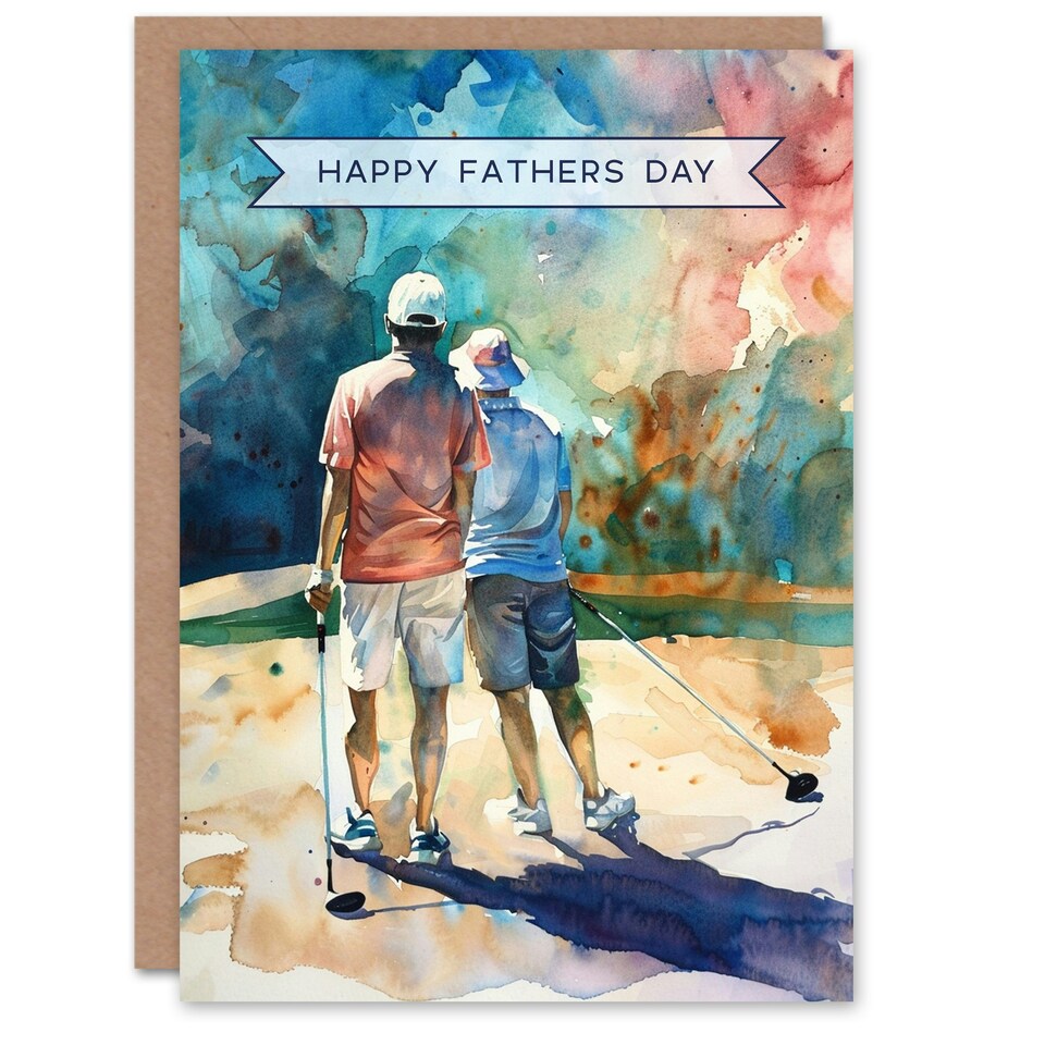 image 1 of Gold Time Golfing Fathers Day Dad Card