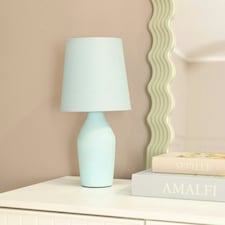 ValueLights Arlo Duck Egg Blue Ceramic Table Lamp with Blue Shade