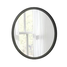 Classic Round Contemporary Mirror Black Black | 40x40x2cm