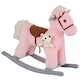 image 1 of HOMCOM Kids Plush Ride-On Rocking Horse with Plush Toy Sound Handle Grip