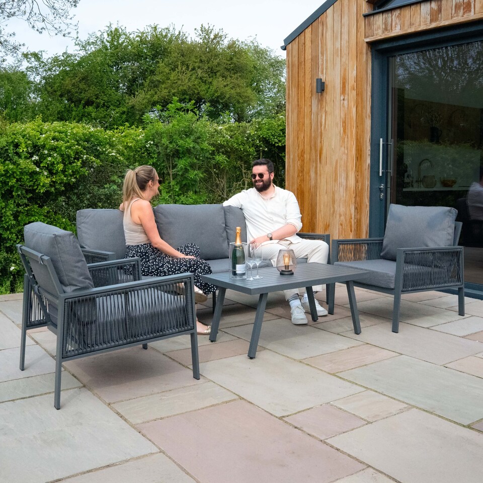 image 1 of Aluminium 4 Piece Sofa Set - Anthracite Grey