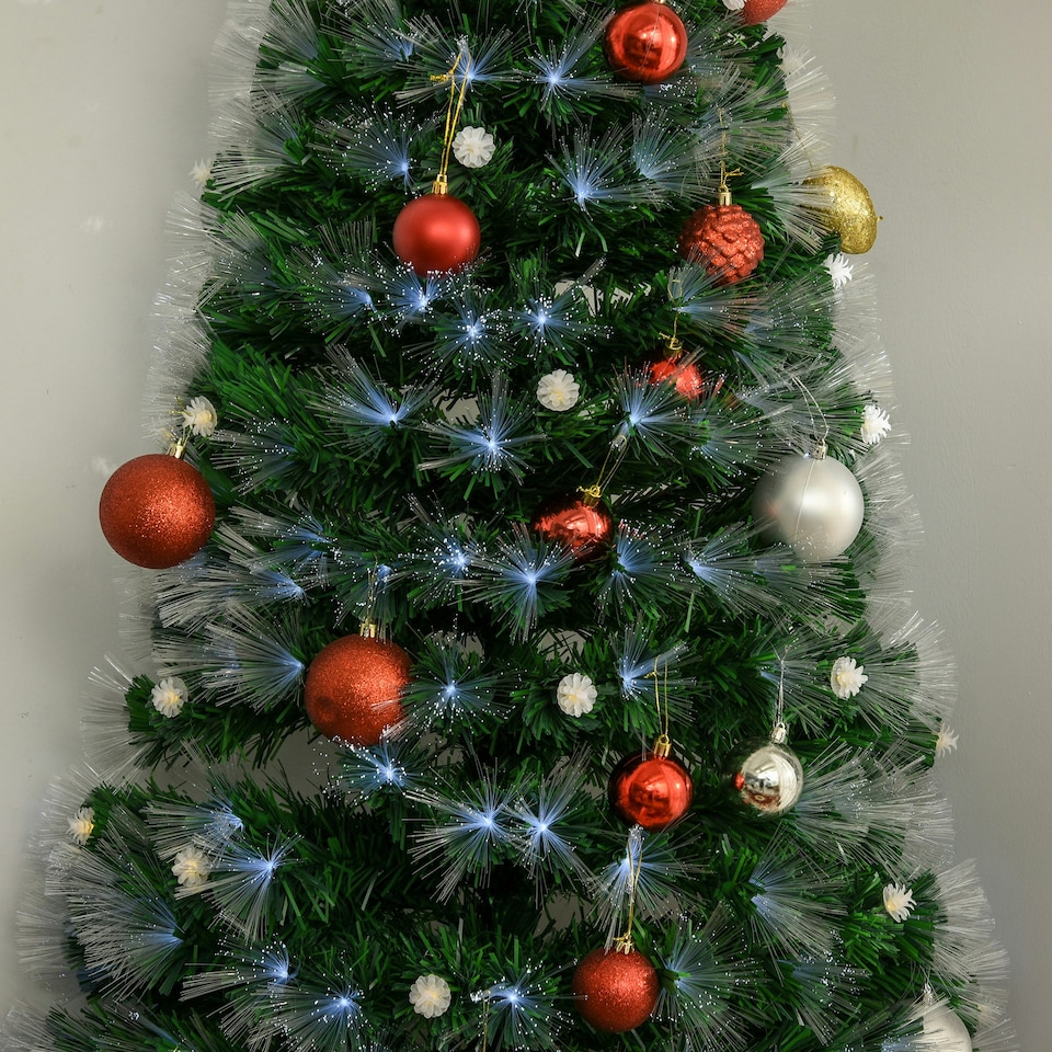 image 1 of HOMCOM 6ft White Light Artificial Christmas Tree w/ 230 LED Star Topper Tri-Base